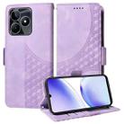 For Realme C53 / Narzo N53 Embossed Rhombus Starry Leather Phone Case(Purple) - 1