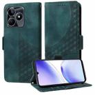 For Realme C51 / Note 50 4G Embossed Rhombus Starry Leather Phone Case(Green) - 1