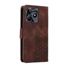 For Realme C51 / Note 50 4G Embossed Rhombus Starry Leather Phone Case(Brown) - 3