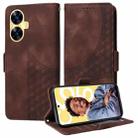 For Realme C55 Embossed Rhombus Starry Leather Phone Case(Brown) - 1