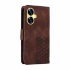 For Realme C55 Embossed Rhombus Starry Leather Phone Case(Brown) - 3