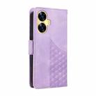 For Realme C55 Embossed Rhombus Starry Leather Phone Case(Purple) - 3