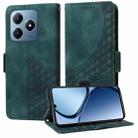 For Realme C63 / C61 / Note 60 Embossed Rhombus Starry Leather Phone Case(Green) - 1