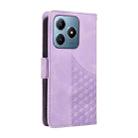 For Realme C63 / C61 / Note 60 Embossed Rhombus Starry Leather Phone Case(Purple) - 3
