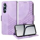 For Realme C65 4G Global Embossed Rhombus Starry Leather Phone Case(Purple) - 1