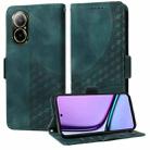 For Realme C67 4G Global Embossed Rhombus Starry Leather Phone Case(Green) - 1