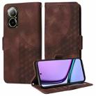 For Realme C67 4G Global Embossed Rhombus Starry Leather Phone Case(Brown) - 1