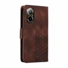 For Realme C67 4G Global Embossed Rhombus Starry Leather Phone Case(Brown) - 3