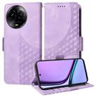 For Realme C67 5G Global Embossed Rhombus Starry Leather Phone Case(Purple) - 1