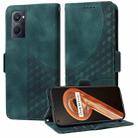 For Realme 9i Embossed Rhombus Starry Leather Phone Case(Green) - 1