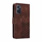 For Realme 9i Embossed Rhombus Starry Leather Phone Case(Brown) - 3