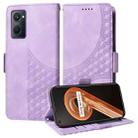 For Realme 9i Embossed Rhombus Starry Leather Phone Case(Purple) - 1