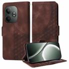 For Realme GT 6 / GT Neo6 SE Embossed Rhombus Starry Leather Phone Case(Brown) - 1