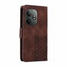 For Realme GT 6 / GT Neo6 SE Embossed Rhombus Starry Leather Phone Case(Brown) - 3