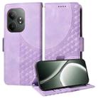 For Realme GT 6 / GT Neo6 SE Embossed Rhombus Starry Leather Phone Case(Purple) - 1