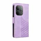 For Realme GT 6 / GT Neo6 SE Embossed Rhombus Starry Leather Phone Case(Purple) - 3