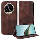 For Realme 13 Pro / 13 Pro+ / P1 Pro Global Embossed Rhombus Starry Leather Phone Case(Brown) - 1