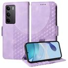 For Realme C75 / Realme 14x Embossed Rhombus Starry Leather Phone Case(Purple) - 1