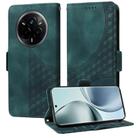 For Realme 14 Pro Global Embossed Rhombus Starry Leather Phone Case(Green) - 1