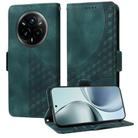 For Realme 14 Pro+ Global Embossed Rhombus Starry Leather Phone Case(Green) - 1