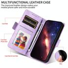 For Realme 14 Pro+ Global Embossed Rhombus Starry Leather Phone Case(Purple) - 3