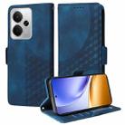 For Realme 14 Global Embossed Rhombus Starry Leather Phone Case(Blue) - 1