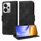 For Realme 14 Global Embossed Rhombus Starry Leather Phone Case(Black) - 1
