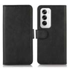 For OPPO Reno12 5G Global Cow Texture Flip Leather Phone Case(Black) - 1