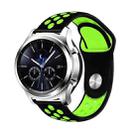 For Samsung Gear S4 Active 22mm Two-color Silicone Watch Band(Black Green) - 1