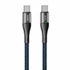 REMAX RC-C115 1.2m 100W Type-C to Type-C Smart Power-off Fast Charging Data Cable(Dark Blue) - 1