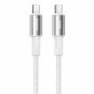 REMAX RC-C100 1.2m 30W Type-C to Type-C Fast Charging Braided Data Cable(White) - 1