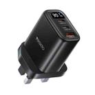 Yesido YC88 30W USB + Dual USB-C / Type-C Digital Display Charger, Specification:UK Plug(Black) - 1