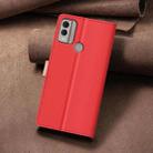 For Nokia C22 Color Matching RFID Anti-theft Leather Phone Case(Red) - 3