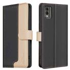 For Nokia C32 Color Matching RFID Anti-theft Leather Phone Case(Black) - 1
