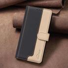 For Nokia C32 Color Matching RFID Anti-theft Leather Phone Case(Black) - 2
