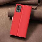 For Nokia C32 Color Matching RFID Anti-theft Leather Phone Case(Red) - 3