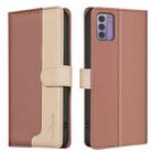 For Nokia G42 Color Matching RFID Anti-theft Leather Phone Case(Brown) - 1