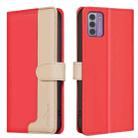 For Nokia G42 Color Matching RFID Anti-theft Leather Phone Case(Red) - 1