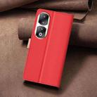 For Honor 90 Pro Color Matching RFID Anti-theft Leather Phone Case(Red) - 3