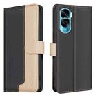 For Honor 90 Lite / X50i Color Matching RFID Anti-theft Leather Phone Case(Black) - 1