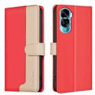 For Honor 90 Lite / X50i Color Matching RFID Anti-theft Leather Phone Case(Red) - 1