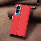 For Honor 90 Lite / X50i Color Matching RFID Anti-theft Leather Phone Case(Red) - 3