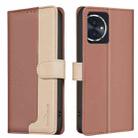 For Honor 100 Color Matching RFID Anti-theft Leather Phone Case(Brown) - 1