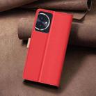 For Honor 100 Color Matching RFID Anti-theft Leather Phone Case(Red) - 3