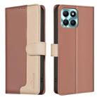 For Honor X6a Color Matching RFID Anti-theft Leather Phone Case(Brown) - 1