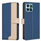 For Honor X6a Color Matching RFID Anti-theft Leather Phone Case(Blue) - 1