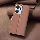 For Honor X7a Color Matching RFID Anti-theft Leather Phone Case(Brown) - 3