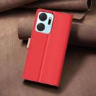 For Honor X7a Color Matching RFID Anti-theft Leather Phone Case(Red) - 3