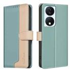 For Honor X7b Color Matching RFID Anti-theft Leather Phone Case(Green) - 1