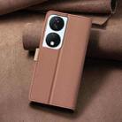 For Honor X7b Color Matching RFID Anti-theft Leather Phone Case(Brown) - 3